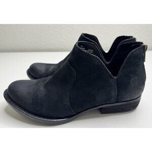 Born Women's Kerri Black Distressed Suede Ankle Booties Size 9 M